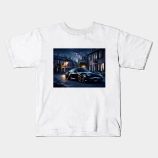 Black Porsche Lovers Kids T-Shirt